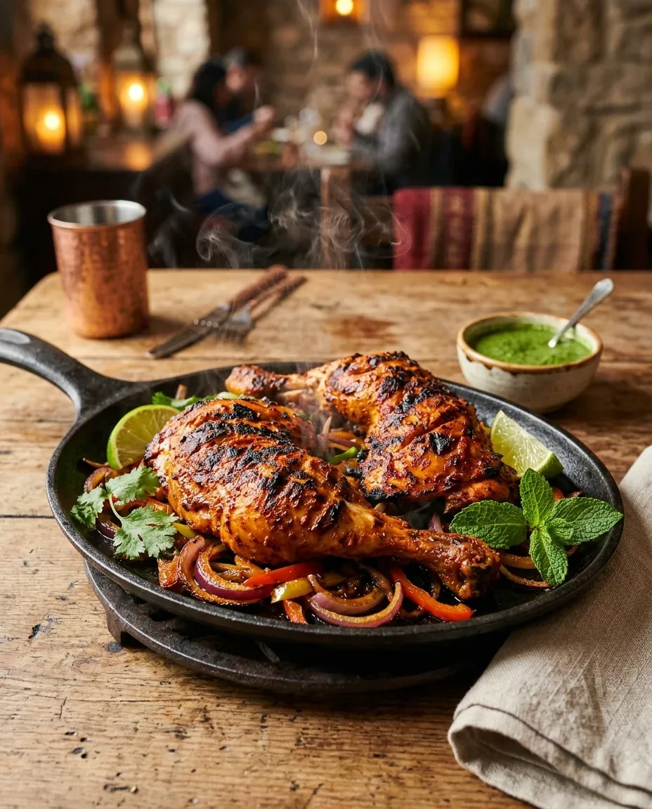 Tandoori chicken skewers fresh from the clay oven